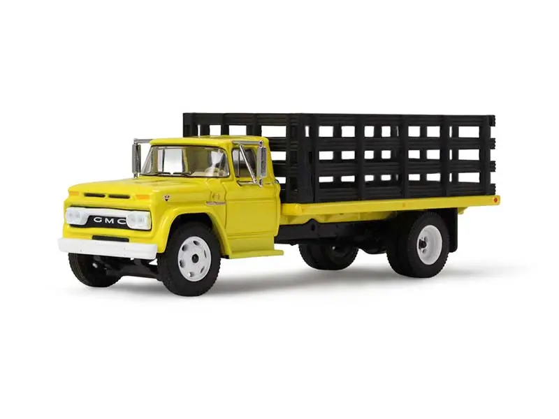 Pre-Order Gmc 4000 Stake Truck - Bright Yellow Diecast 1:64 Scale Model - Dcp 60-2261 1