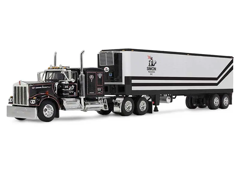 Pre-Order Kenworth W900a W/ 60 Flat Top Sleeper And 40 Vintage Trailer W/ Reefer (Dick Simon Trucking) Diecast 1:64 Scale Model - Dcp 60-2272 1