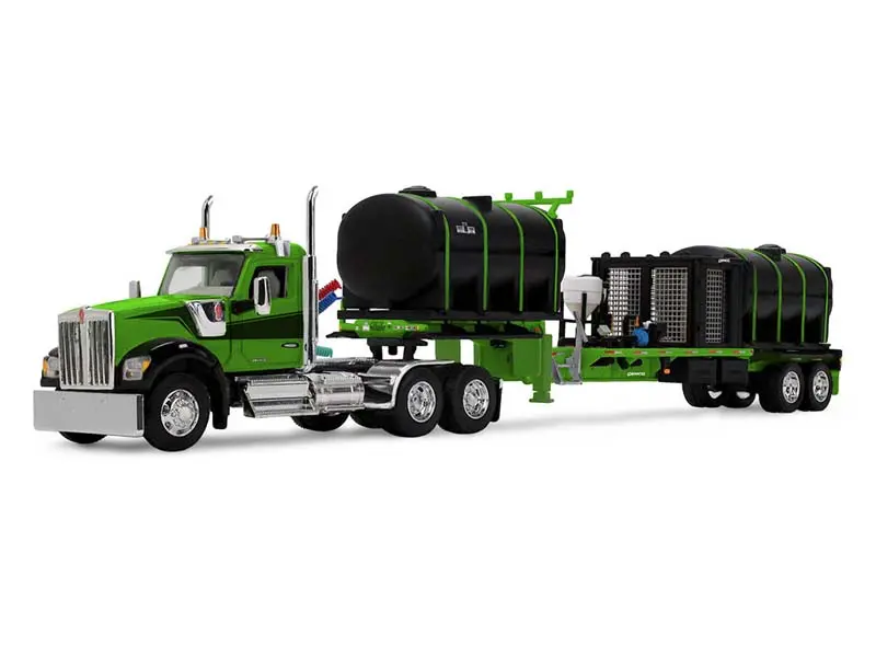 Pre-Order Kenworth W990 Day Cab & Demco 40' Liquid Fertilizer Tender Trailer Green/Black Diecast 1:64 Scale Model - Dcp 60-2289 1