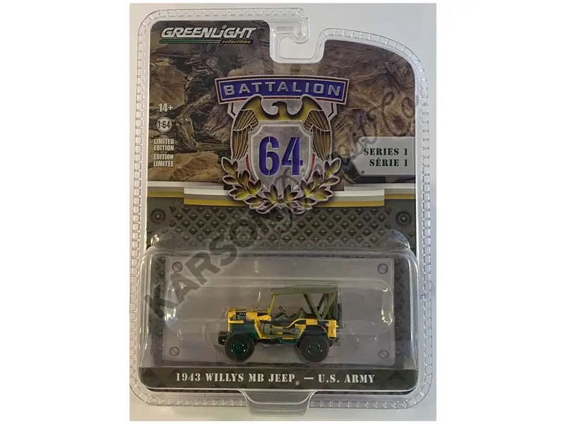 Chase 1943 Willys Mb Jeep - U.S. Army Follow Me Jeep (Battalion 64) Series 1 Diecast 1:64 Scale Model - Greenlight 61010D 1