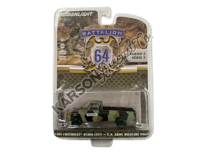 Chase 1985 Chevrolet M1008 Cucv - U.S. Army Military Police Camouflage (Battalion 64 Series 2) Diecast 1:64 Scale Model - Greenlight 61020D 1