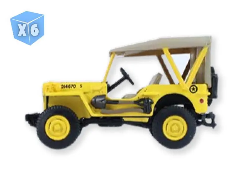 Pre-Order - 6 Pack 1942 Willys Mb Jeep - Control Jeep - U.S. Air Force (Battalion 64 Series 6) Diecast 1:64 Scale Model - Greenlight 61060A 1