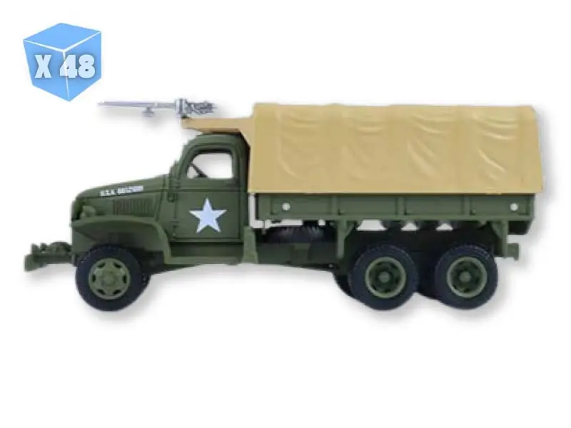 Pre-Order - 48 Pack 1944 Gmc Cckw 353 A1 2.5T Truck - U.S. Army Wwii (Battalion 64 Series 6) Diecast 1:64 Scale Model - Greenlight 61060C 1
