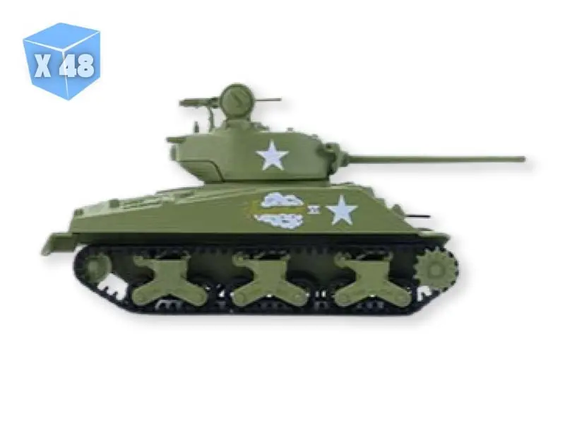 Pre-Order - 48 Pack 1944 U.S Sherman M4a3 Tank - Thunderbolt Vi - U.S. Army Wwii (Battalion 64 Series 6) Diecast 1:64 Scale Model - Greenlight 61060B 1