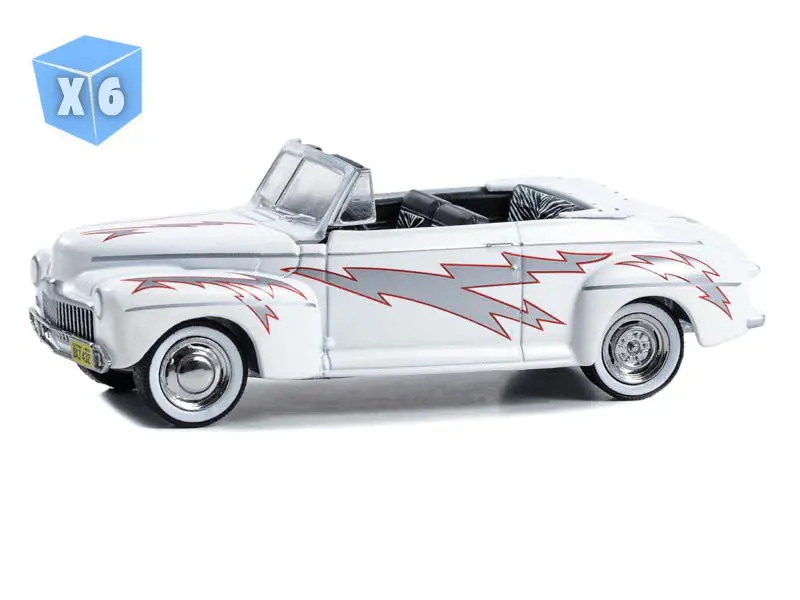 6 Pack 1948 Ford De Luxe Convertible Greased Lightnin' - Grease 1978 (Hollywood Series 40) Diecast 1:64 Scale Model - Greenlight 62010A 1