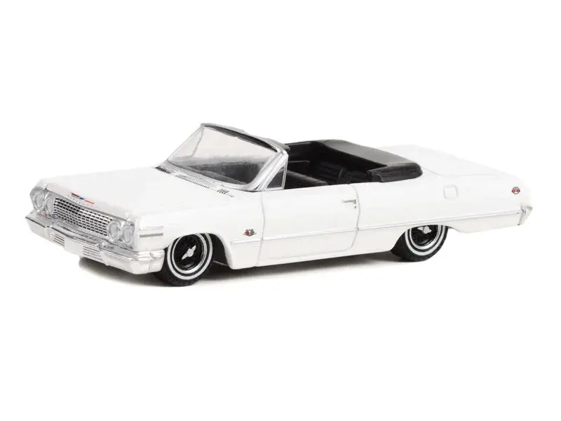 Pre-Order 1963 Chevrolet Impala Ss Convertible - White (California Lowriders Series 2) Diecast 1:64 Scale Model - Greenlight 63030C 1