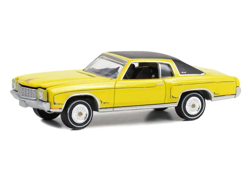 1971 Chevrolet Monte Carlo - Sunflower Yellow W/ Black Roof (California Lowriders Series 3) Diecast 1:64 Scale Model - Greenlight 63040C 1