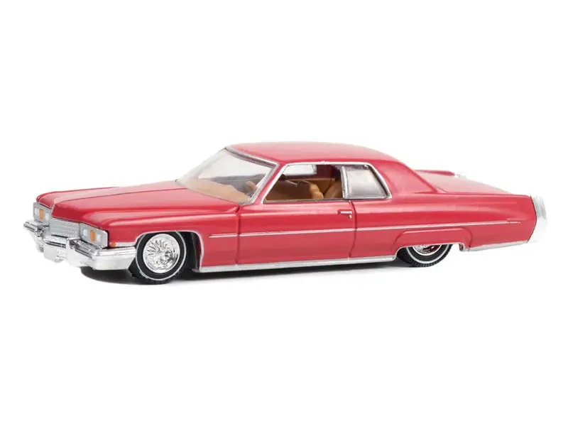 1973 Cadillac Coupe Deville - Custom Maroon (California Lowriders Series 3) Diecast 1:64 Scale Model - Greenlight 63040E 1
