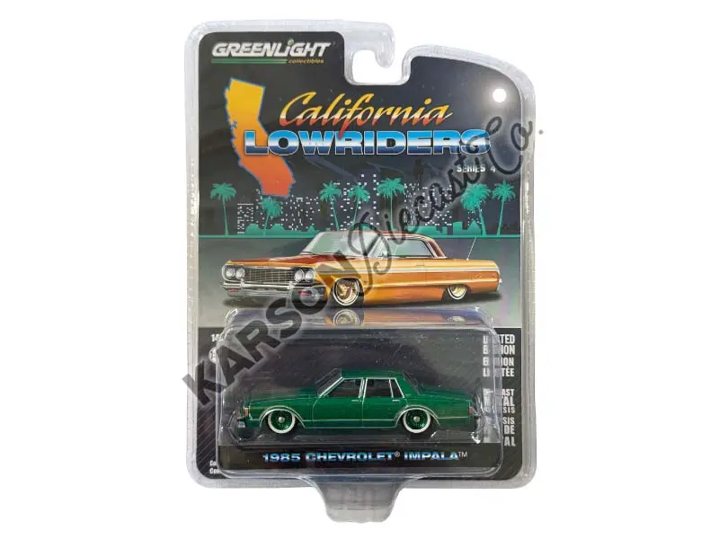 Chase 1985 Chevrolet Impala - Bright Green Metallic (California Lowriders Series 4) Diecast 1:64 Scale Model - Greenlight 63050F 1