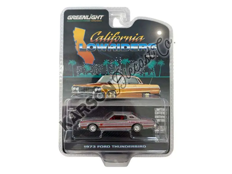 Raw Chase 1973 Ford Thunderbird - Red Custom (California Lowriders Series 6) Diecast 1:64 Scale Model - Greenlight 63070E 1