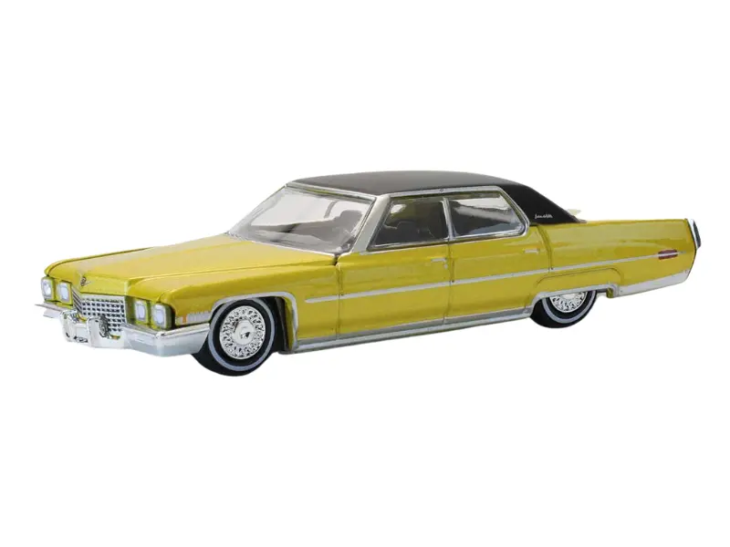 1971 Cadillac Sedan Deville Lowrider – Gold Metallic (California Lowriders Series 7) Diecast 1:64 Scale Model - Greenlight 63080C 1