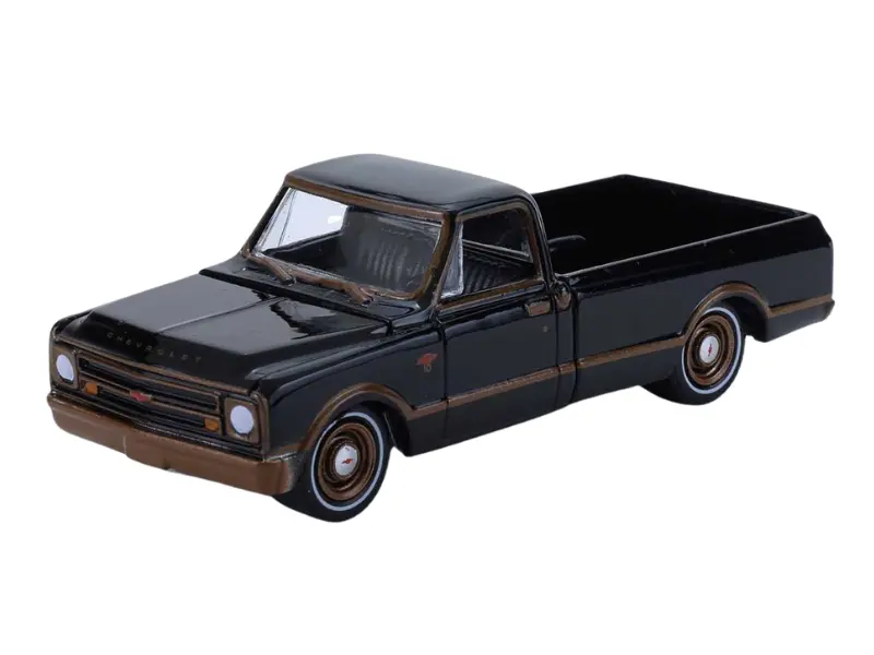1972 Chevy C10 Lowrider - Black & Bronze (California Lowriders Series 7) Diecast 1:64 Scale Model - Greenlight 63080D 1