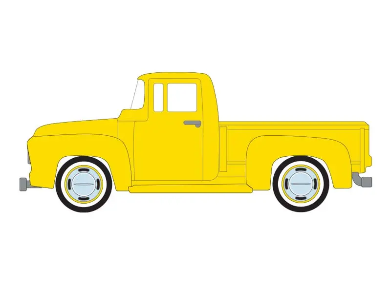 Pre-Order 1954 Ford F-100 - Bright Yellow (Lowriders Series 8) Diecast 1:64 Scale Model - Greenlight 63090B 1