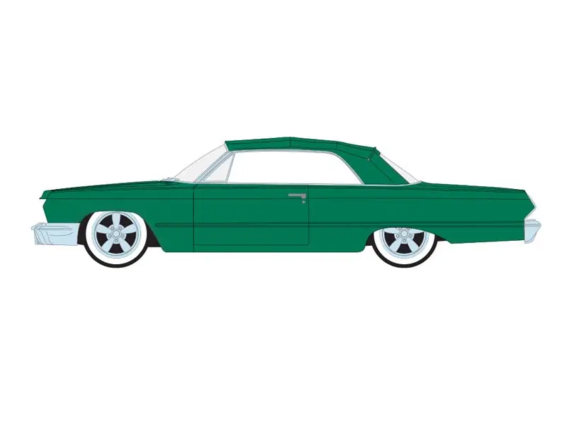 Pre-Order 1963 Chevrolet Impala Convertible - Emerald Green (Lowriders Series 8) Diecast 1:64 Scale Model - Greenlight 63090C 1