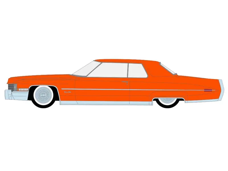 Pre-Order 1972 Cadillac Coupe Deville - Mandarin Orange (Lowriders Series 8) Diecast 1:64 Scale Model - Greenlight 63090D 1