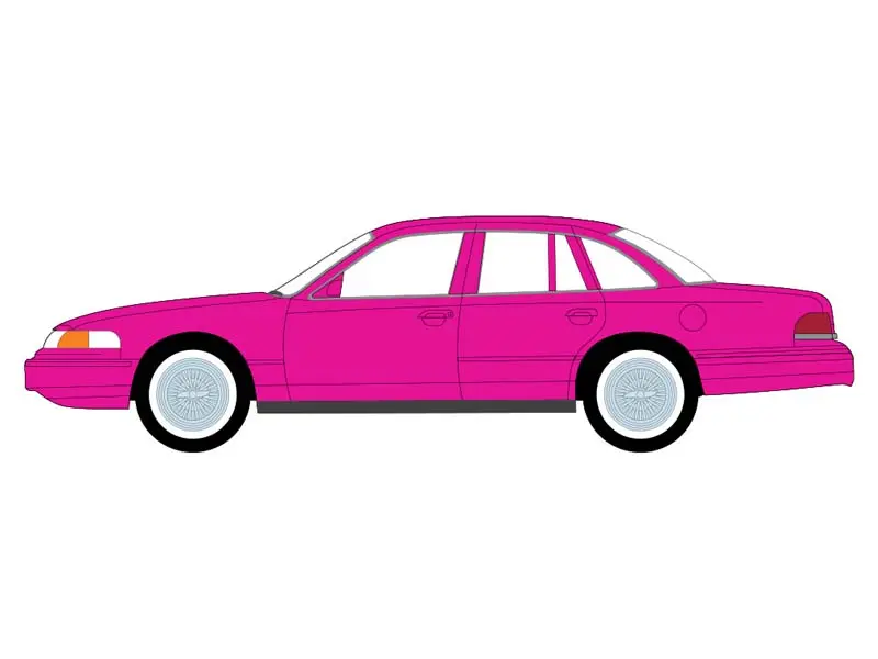 Pre-Order 1996 Ford Crown Victoria - Bubblegum Pink (Lowriders Series 8) Diecast 1:64 Scale Model - Greenlight 63090F 1