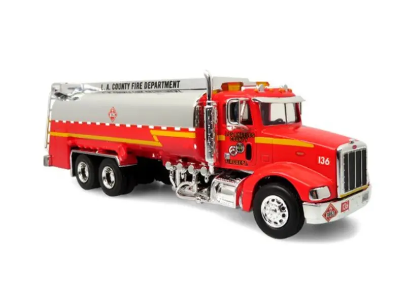 Peterbilt 385 Remote Refueling Tanker: La Co Fire Dept Diecast 1:64 Scale Model - Iconic Replicas 64-0459 1