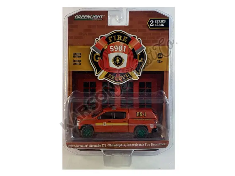 Chase 2020 Chevrolet Silverado Z71 - Philadelphia Fire Department Battalion Chief (Fire & Rescue) Series 2 Diecast 1:64 Model - Greenlight 67020F 1