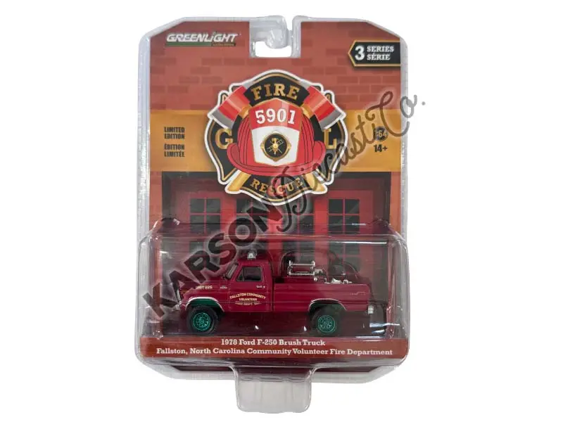 Chase 1978 Ford F-250 Brush Truck - Fallston Community Fire Department Unit 226 (Fire & Rescue Series 3) Diecast 1:64 Scale Model - Greenlight 67030C 1