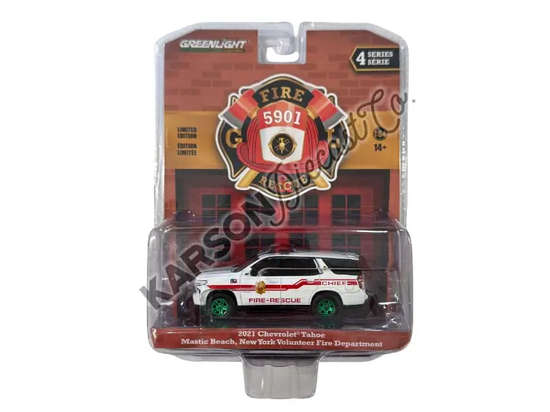 Chase 2021 Chevrolet Tahoe - Mastic Beach Fire-Rescue Chief Long Island New York (Fire & Rescue Series 4) Diecast 1:64 Scale Model - Greenlight 67050F 1