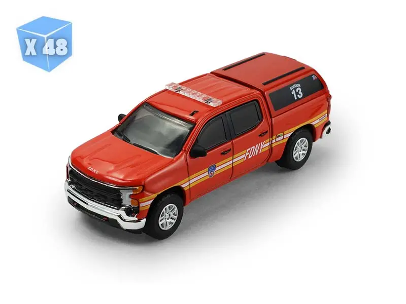 48 Pack 2023 Chevrolet Silverado - Fdny (Fire & Rescue Series 5) Diecast 1:64 Scale Model - Greenlight 67070E 1