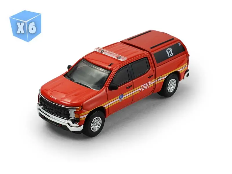 6 Pack 2023 Chevrolet Silverado - Fdny (Fire & Rescue Series 5) Diecast 1:64 Scale Model - Greenlight 67070E 1