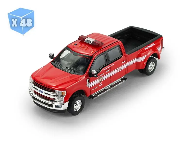 48 Pack 2018 Ford F-350 - Los Angeles Fire Department (Fire & Rescue Series 5) Diecast 1:64 Scale Model - Greenlight 67070F 1