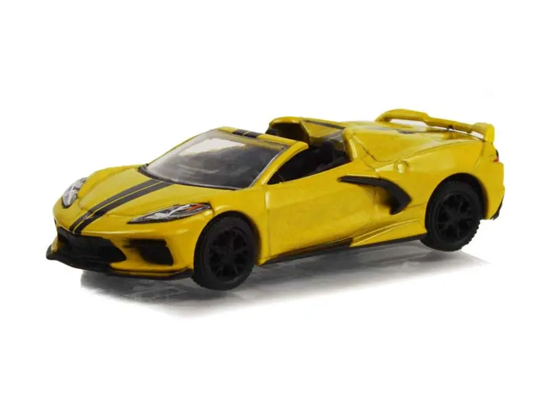 2022 Chevrolet Corvette C8 Convertible - Accelerate Yellow Metallic (Showroom Floor) Series 1 Diecast 1:64 Scale Model Car - Greenlight 68010A 1