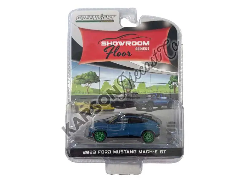 Chase 2023 Ford Mustang Mach-E Gt Performance Edition - Vapor Blue (Showroom Floor Series 5) Diecast 1:64 Scale Model - Greenlight 68050F 1