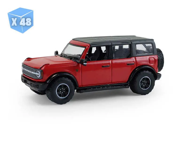 48 Pack 2024 Ford Bronco 4-Door Badlands - Hot Pepper Red Metallic (Showroom Floor Series 7) Diecast 1:64 Scale Model - Greenlight 68070C 1