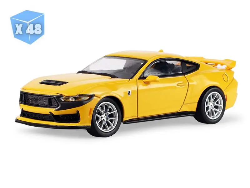 Pre-Order - 48 Pack 2024 Ford Mustang Dark Horse - Yellow Splash Metallic (Auto Mall Series 8) Diecast 1:64 Scale Model - Greenlight 68080E 1