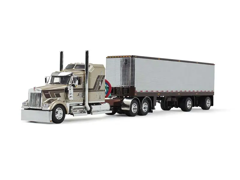 Jason Sanders Kenworth W900l W/ 60" Aerodyne Sleeper & 40' Vintage Trailer (Red's Favorites) Diecast 1:64 Scale Model - Dcp 69-2091 1