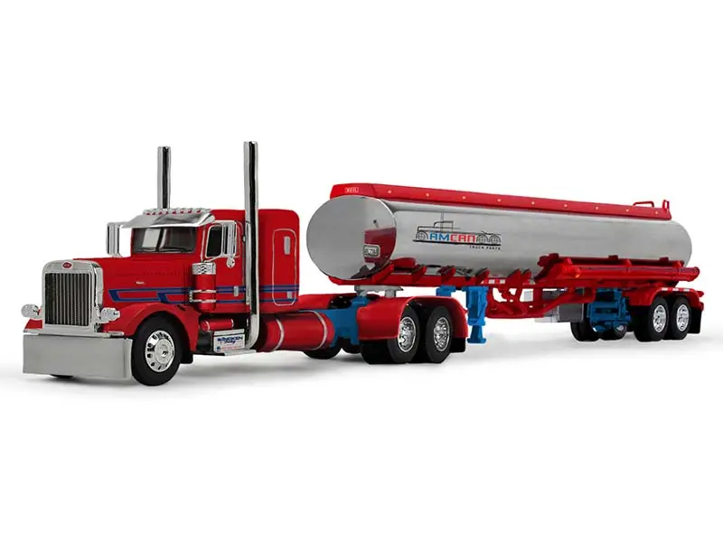 Sancken Custom Truck By Amcan - Peterbilt 389 W/ 36 Sleeper And Heil Fuel Tank Trailer (Big Rigs Series) Diecast 1:64 Scale Model - Dcp 69-2148 1