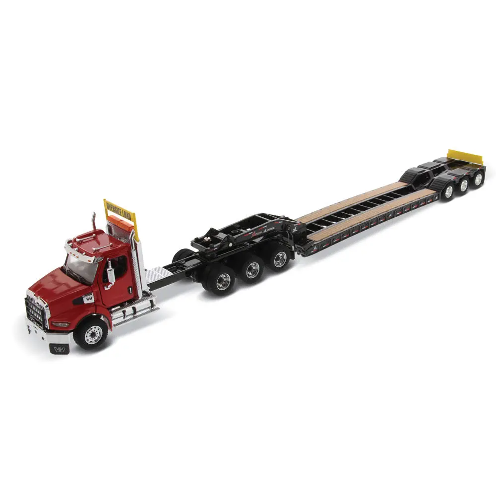 Western Star 49X Sb Tridem Tractor Xl 120 Hdg Drop Deck Trailer Single & Tandem Axle (Transport Series) 1:50 Scale Model - Diecast Masters 71090 1