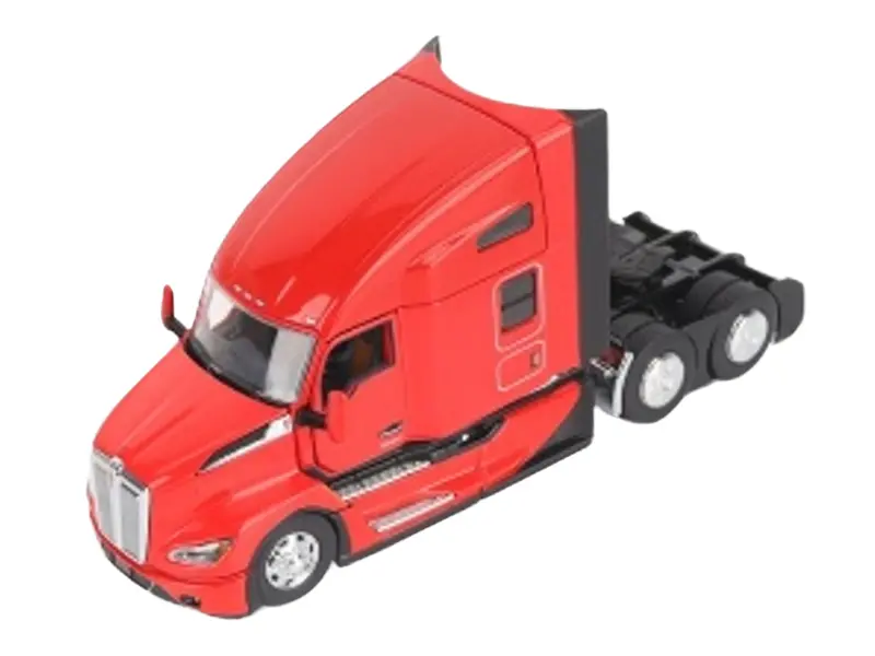 Kenworth T680 76In High Roof Sleeper Cab Tandem Tractor - Viper Red (Transport Series) Diecast 1:50 Scale Model - Diecast Masters 71132 1