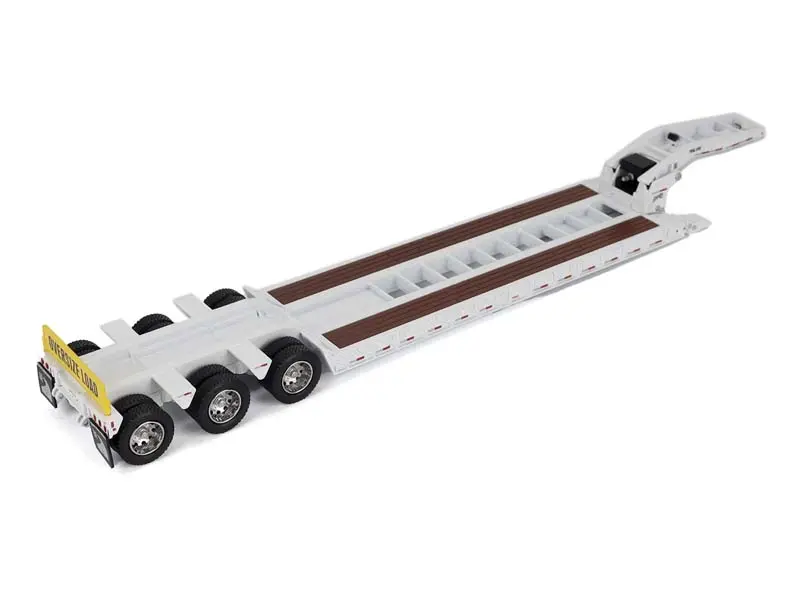 Trail King Tk120 Hydraulic Detachable Gooseneck Lowboy Trailer - White (Transport Series) Diecast 1:50 Scale Model - Diecast Masters 71138 1