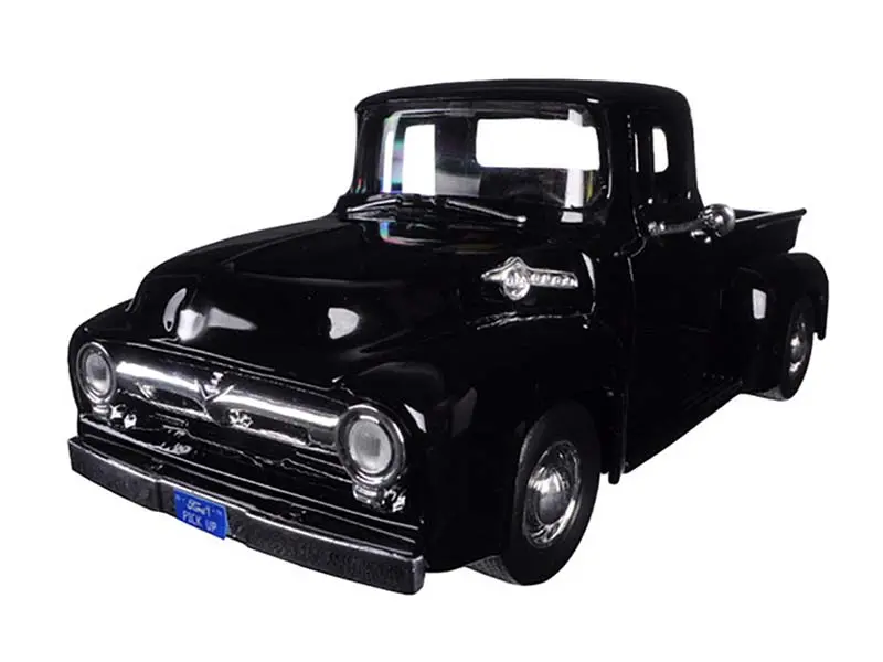 1956 Ford F-100 Pickup Truck Black Diecast 1:24 Scale Model - Motormax 73235Bk 1
