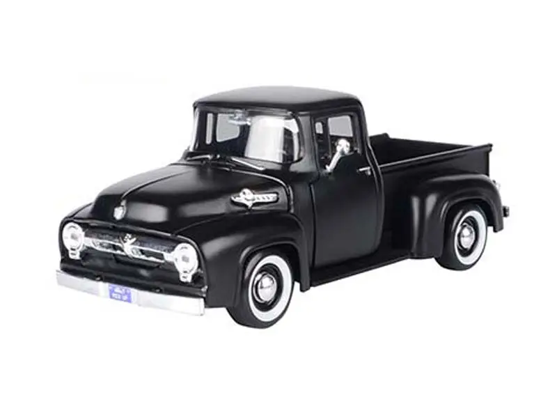 1956 Ford F-100 Pickup Truck - Matt Black (American Classics) Diecast 1:24 Model - Motormax 73235Mtbk 1