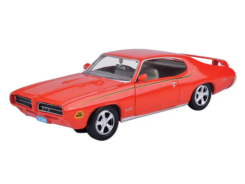 1969 Pontiac Gto Judge - Orange W/ Stripes (Timeless Legends) Diecast 1:24 Scale Model Car - Motormax 73242Or 1