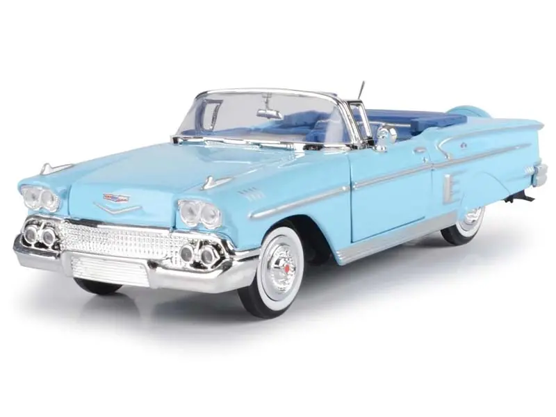 1958 Chevrolet Impala Convertible – Light Blue (Timeless Legends) Diecast 1:24 Scale Model - Motormax 73267Ltbl 1