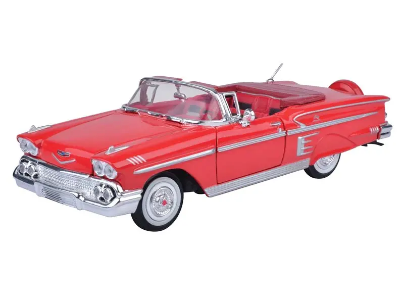 1958 Chevrolet Impala Convertible - Red (Timeless Legends) Diecast 1:24 Scale Model - Motormax 73267Rd 1