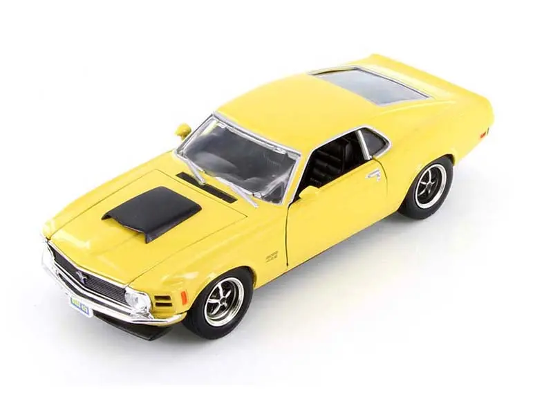 1970 Ford Mustang Boss 429 Yellow Diecast 1:24 Scale Model Car - Motormax 73303Yl 1