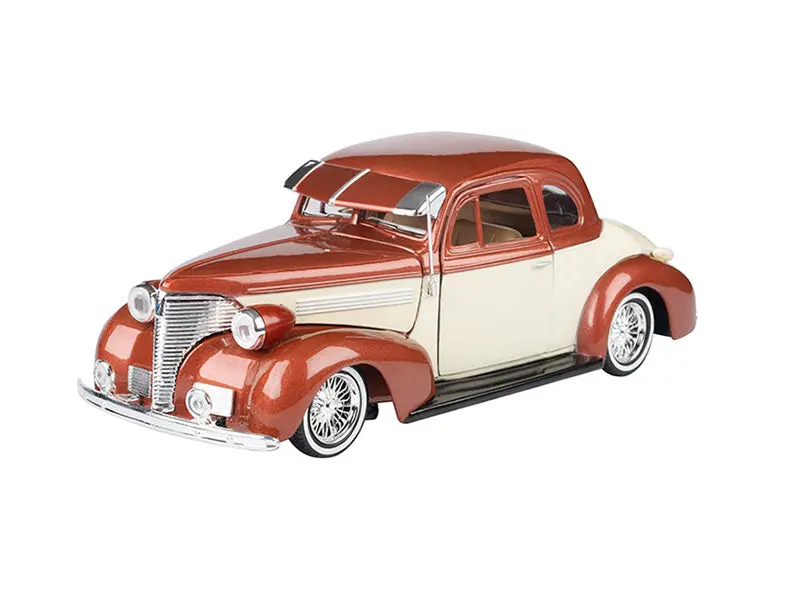 1939 Chevrolet Coupe Lowrider - Two Tone Beige (Get Low) Diecast 1:24 Scale Model - Motormax 79028Bg 1