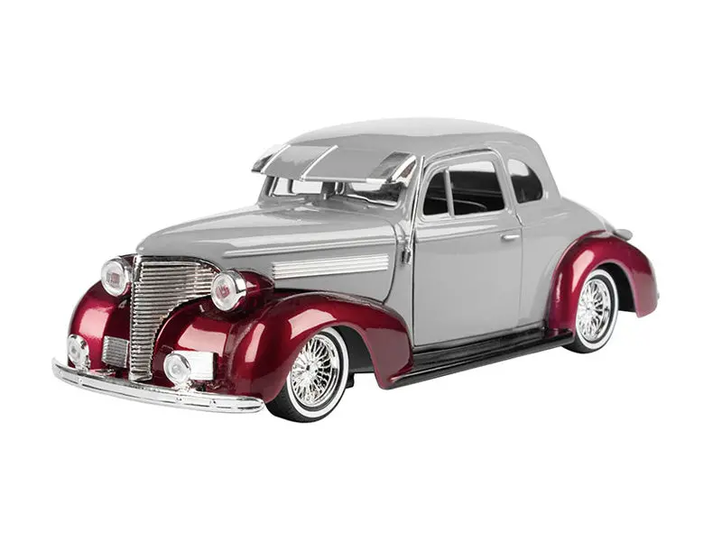 1939 Chevrolet Coupe Lowrider - Two Tone Grey (Get Low) Diecast 1:24 Scale Model - Motormax 79028Gry 1