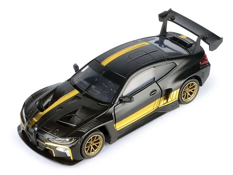 Bmw M4 Gt3 – Black W/ Gold Stripes (Midnight Eclipse) Diecast 1:24 Scale Model - Motormax 79206 1