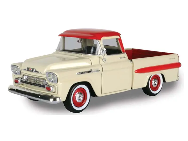 1958 Chevrolet Apache Fleetside Pickup - Two Tone (Timeless Legends) Diecast 1:24 Model Truck - Motormax 79311Crmrd 1
