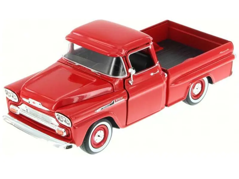 1958 Chevrolet Apache Fleetside Pickup Red (Timeless Legends) Diecast 1:24 Model Truck - Motormax 79311Rd 1