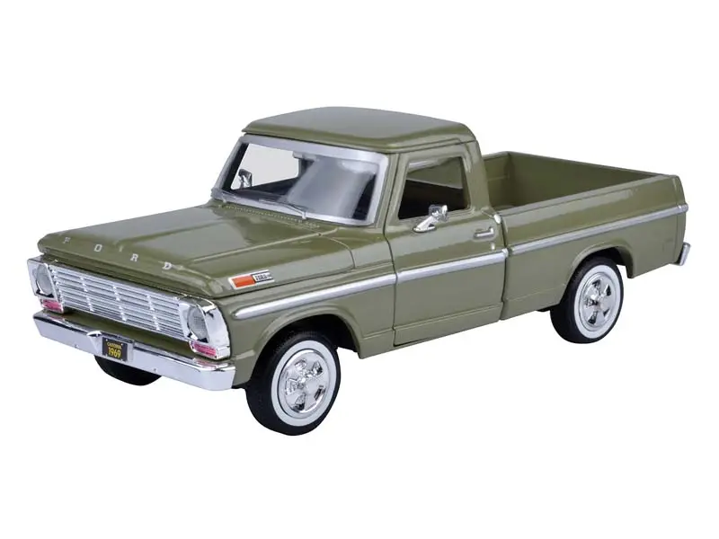 1969 Ford F-100 Pickup Truck Green (American Classics) Diecast 1:24 Scale Model - Motormax 79315Grn 1