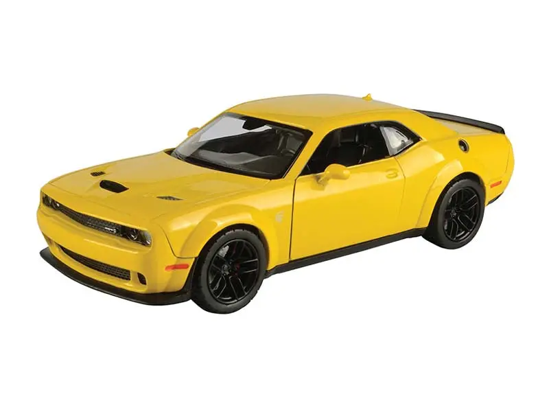 2018 Dodge Challenger Srt Hellcat Widebody Yellow Diecast 1:24 Scale Model - Motormax 79350Yl 1