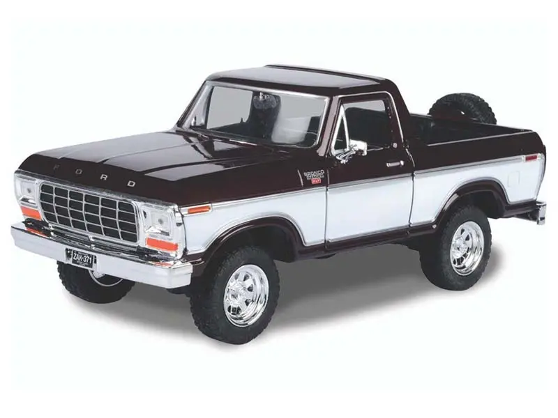 1978 Ford Bronco Ranger Xlt - Burgundy And White Two-Tone W/ Spare Tire (Timeless Legends) Diecast 1:24 Scale Model - Motormax 79372Burwh 1